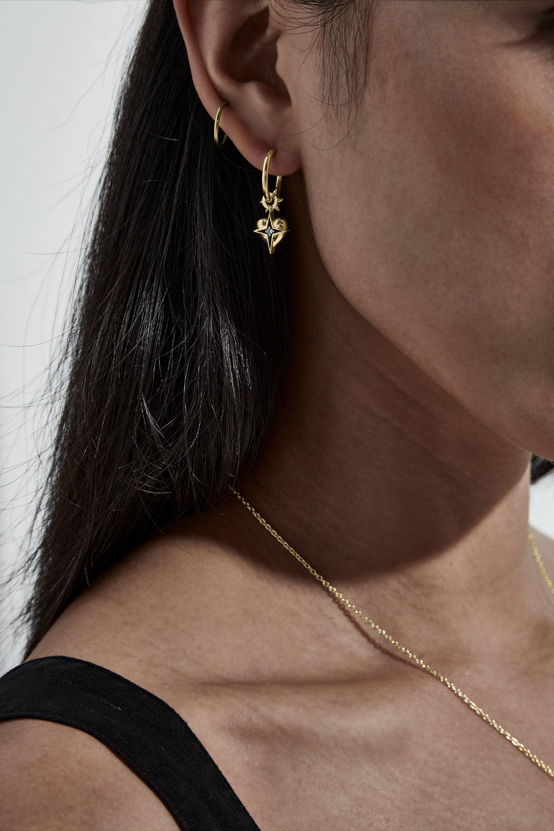 CELESTIAL HEART ANCHOR SLEEPERS - GOLD PLATED