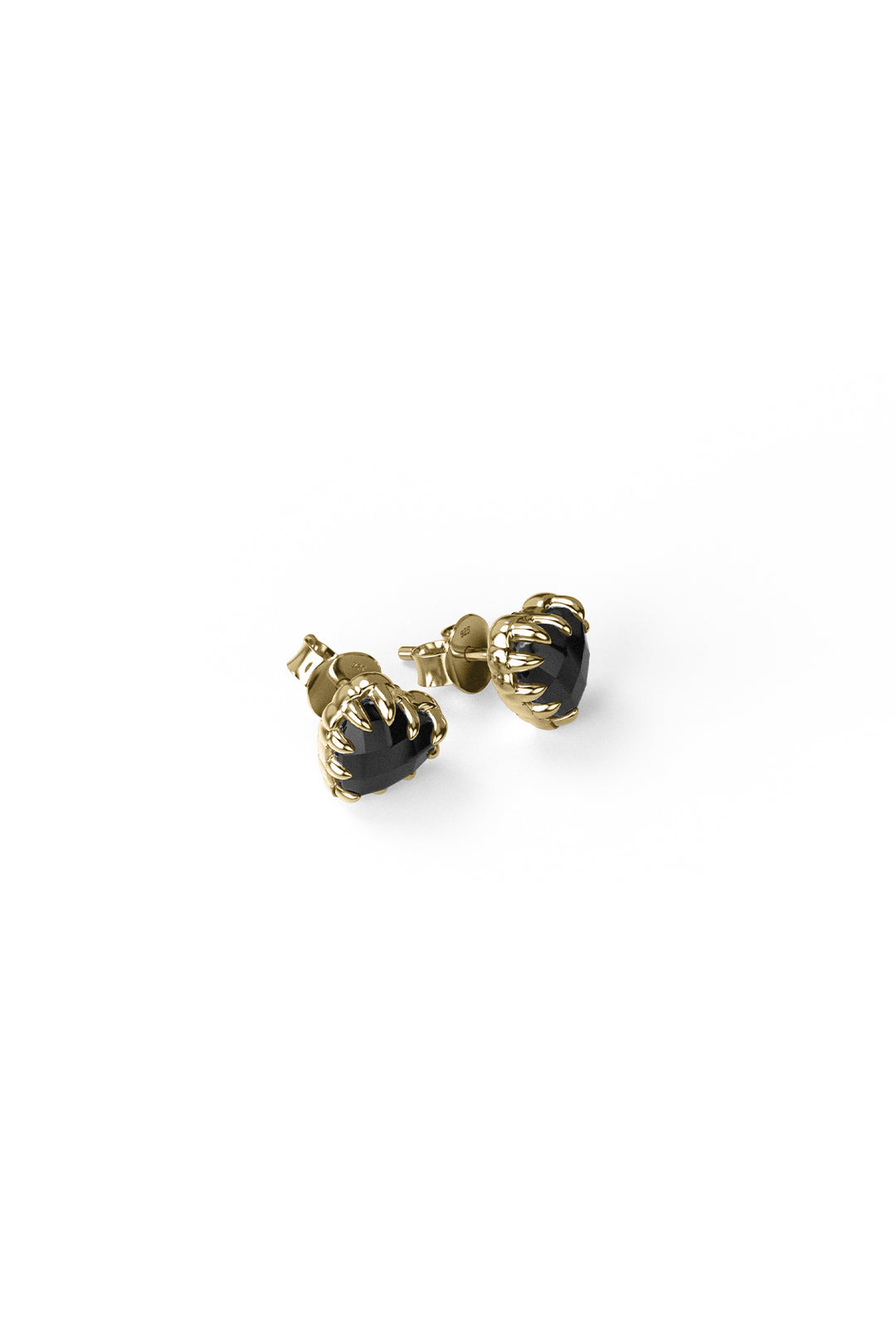 LOVE CLAW EARRINGS ONYX - GOLD PLATED