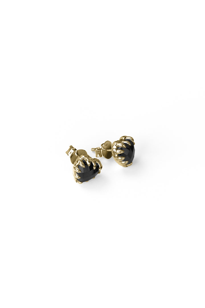 LOVE CLAW EARRINGS ONYX - GOLD PLATED