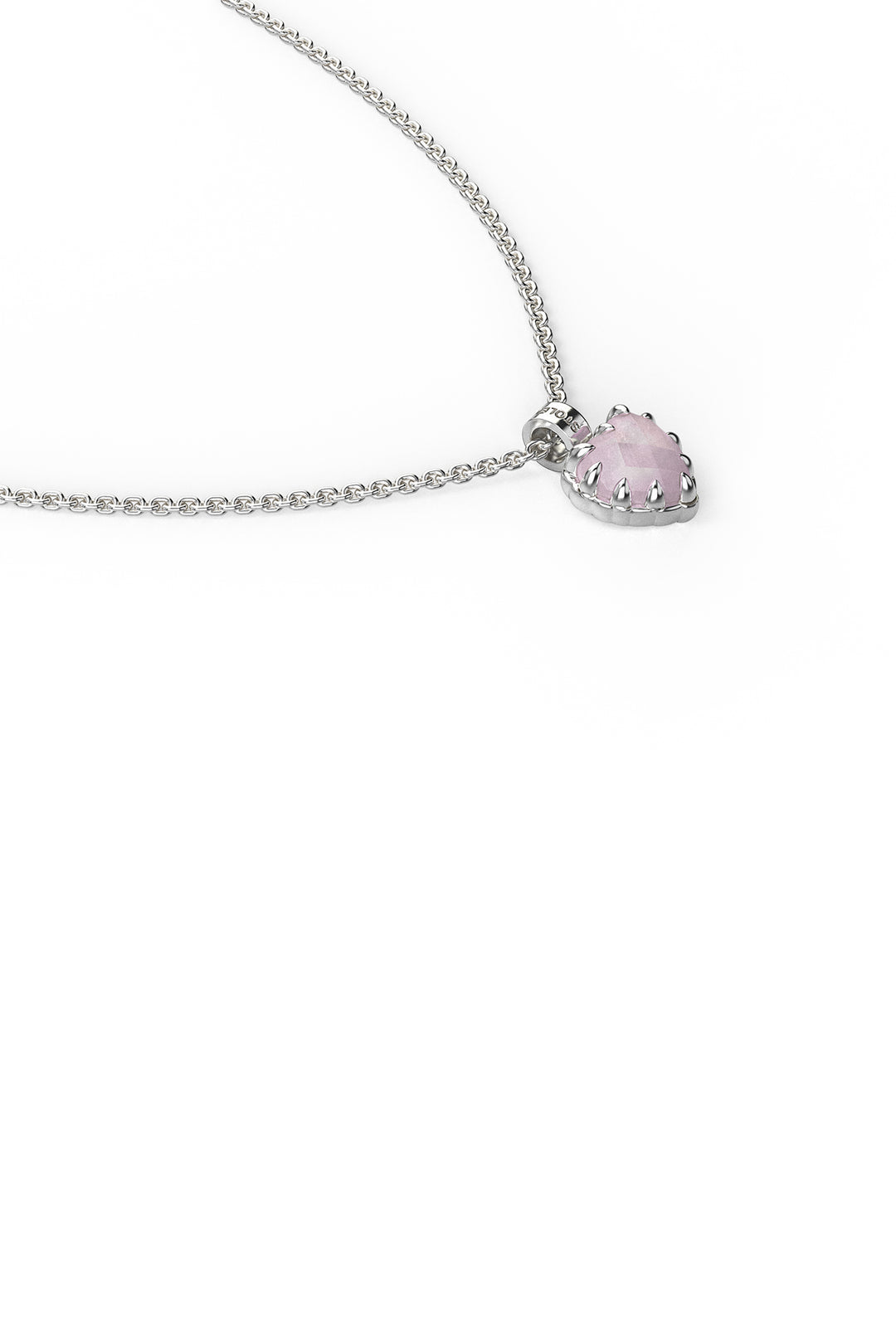 LOVE CLAW NECKLACE ROSE QUARTZ