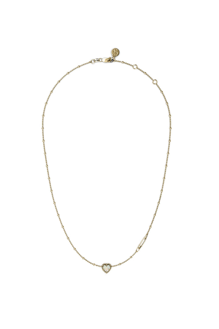 DAHLIA'S HEART NECKLACE BELLO OPAL - GOLD PLATED