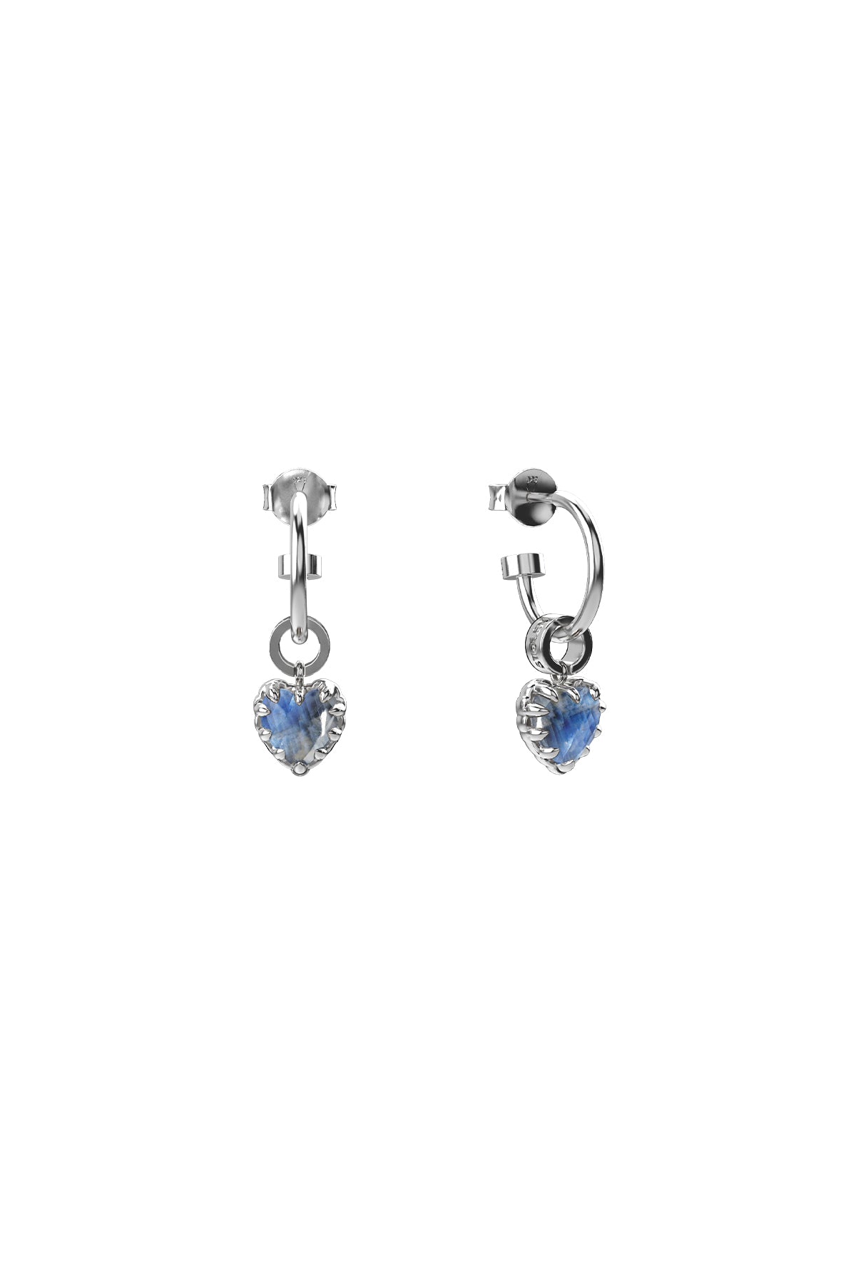 ★MIDNIGHT MOMENT.★ down love earring silver Dancing Stone Earrings Heart Tear Drop 925 Sterling Silver