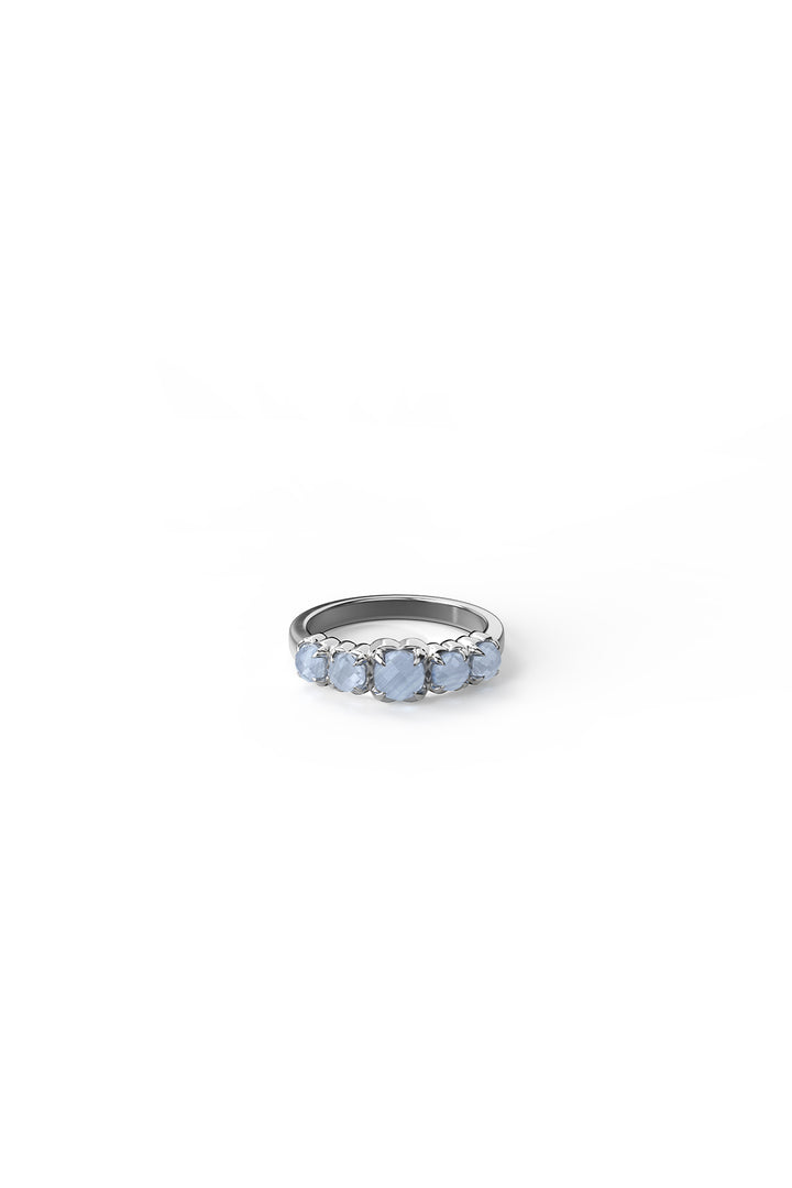 HALO CLUSTER RING BLUE LACE AGATE