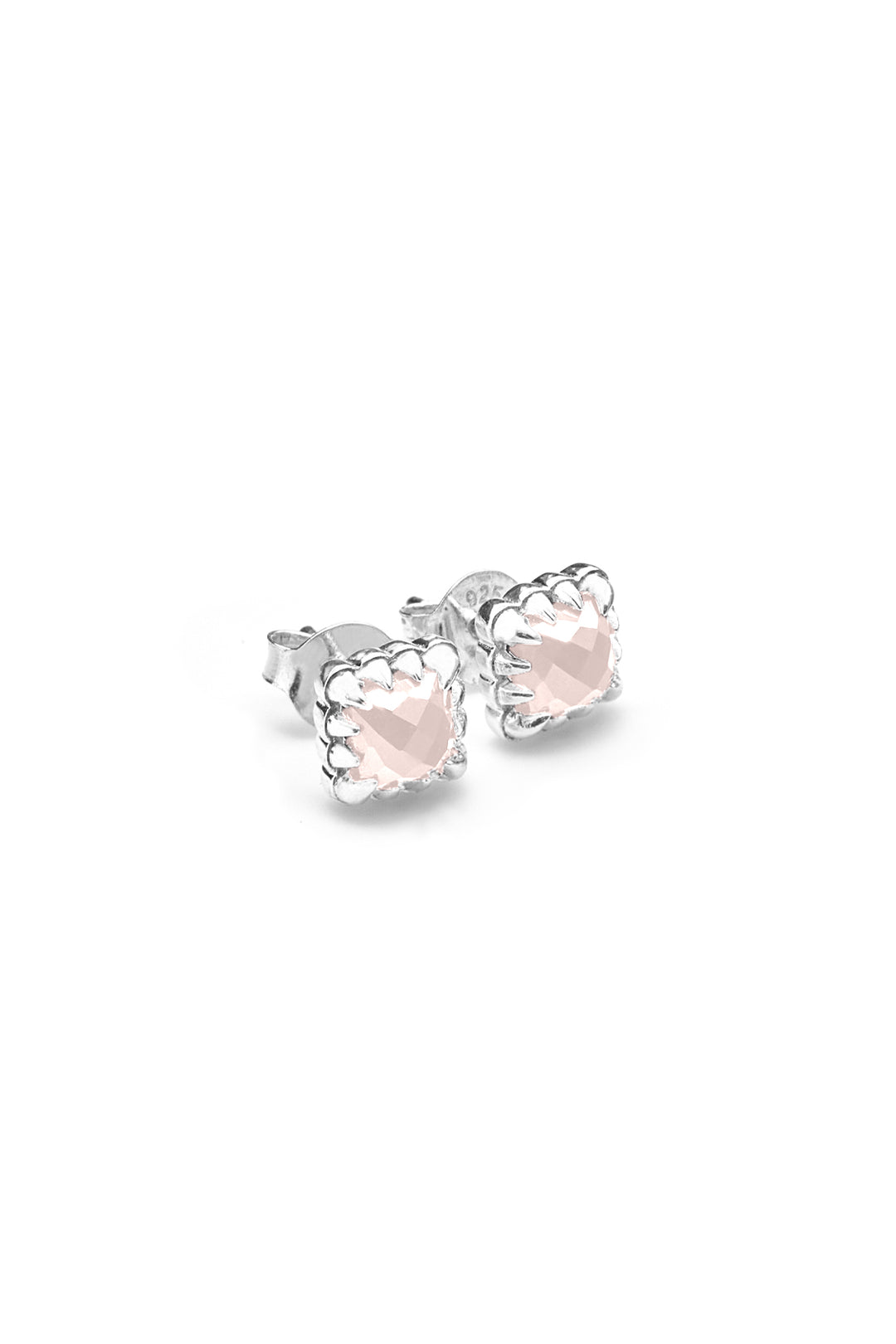 MINI CLAW STUDS - ROSE QUARTZ