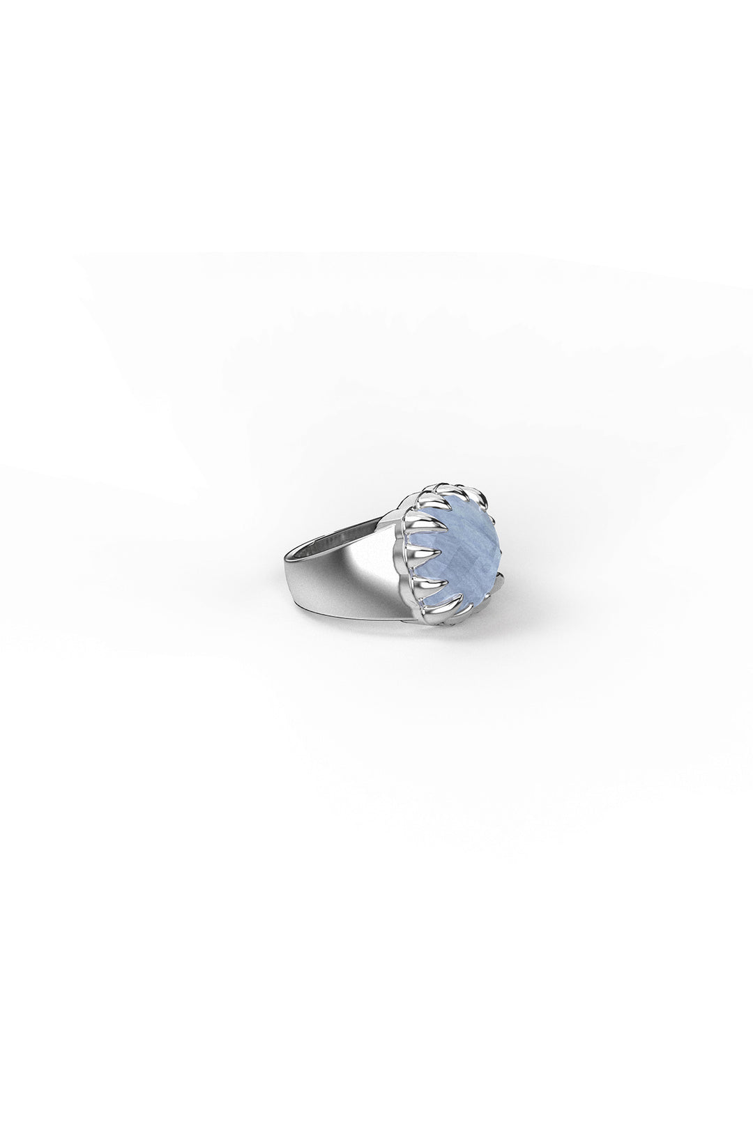 CLAW RING BLUE LACE AGATE