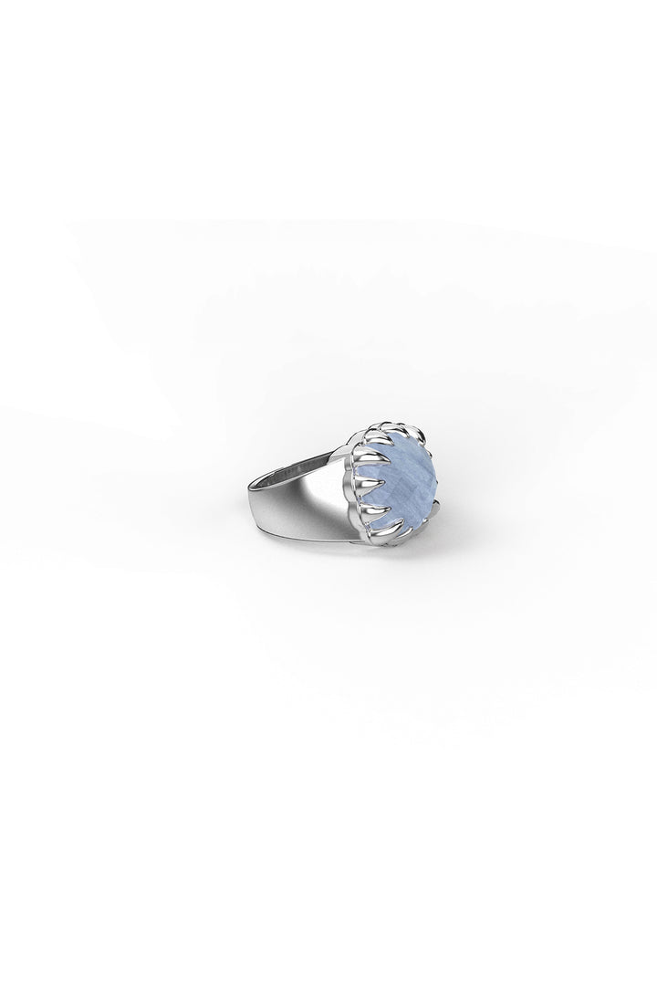 CLAW RING BLUE LACE AGATE