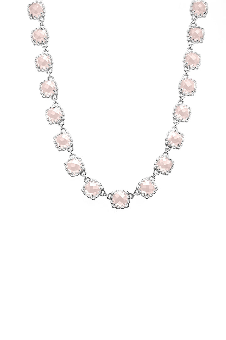 LOVE CLAW ETERNITY NECKLACE - ROSE QUARTZ