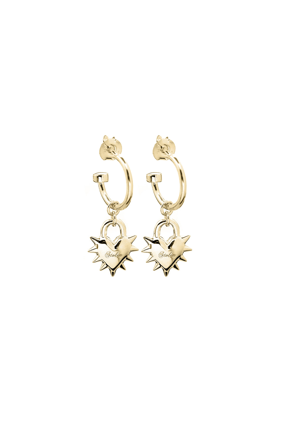 LOVE LOCKET ANCHOR EARRINGS GOLD PLATED