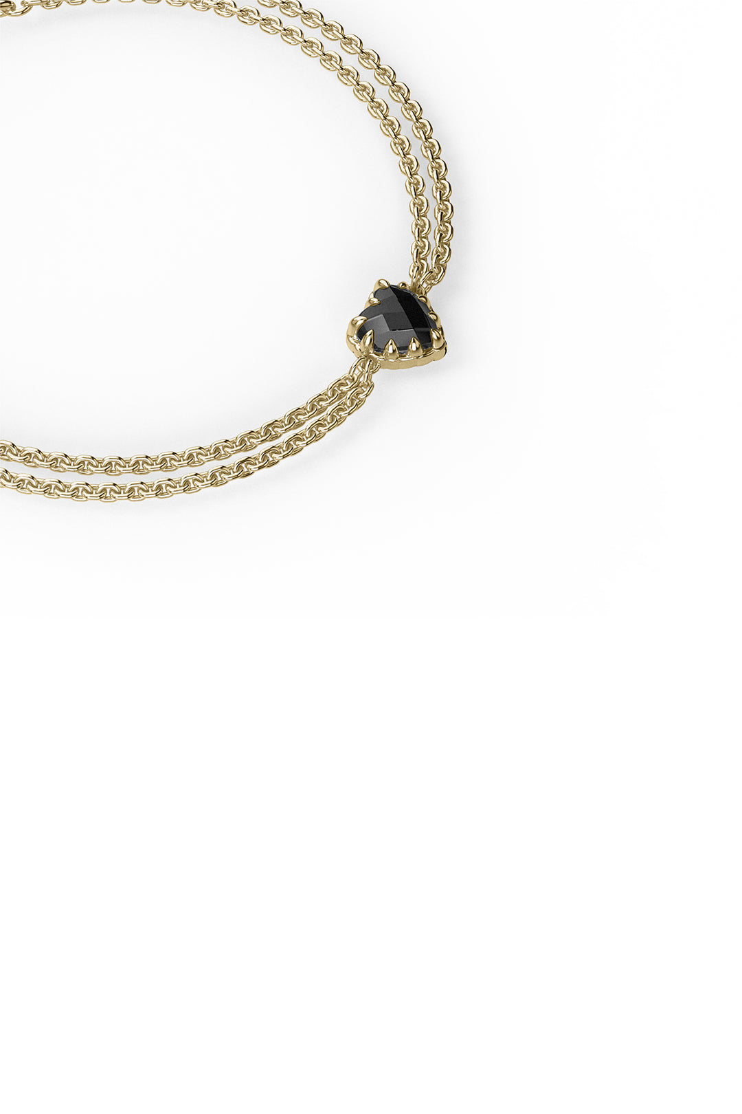 LOVE CLAW BRACELET ONYX - GOLD PLATED