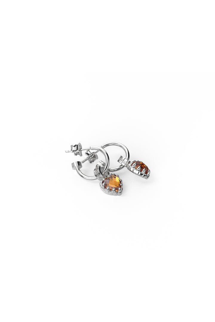 LOVE CLAW ANCHOR EARRINGS CITRINE