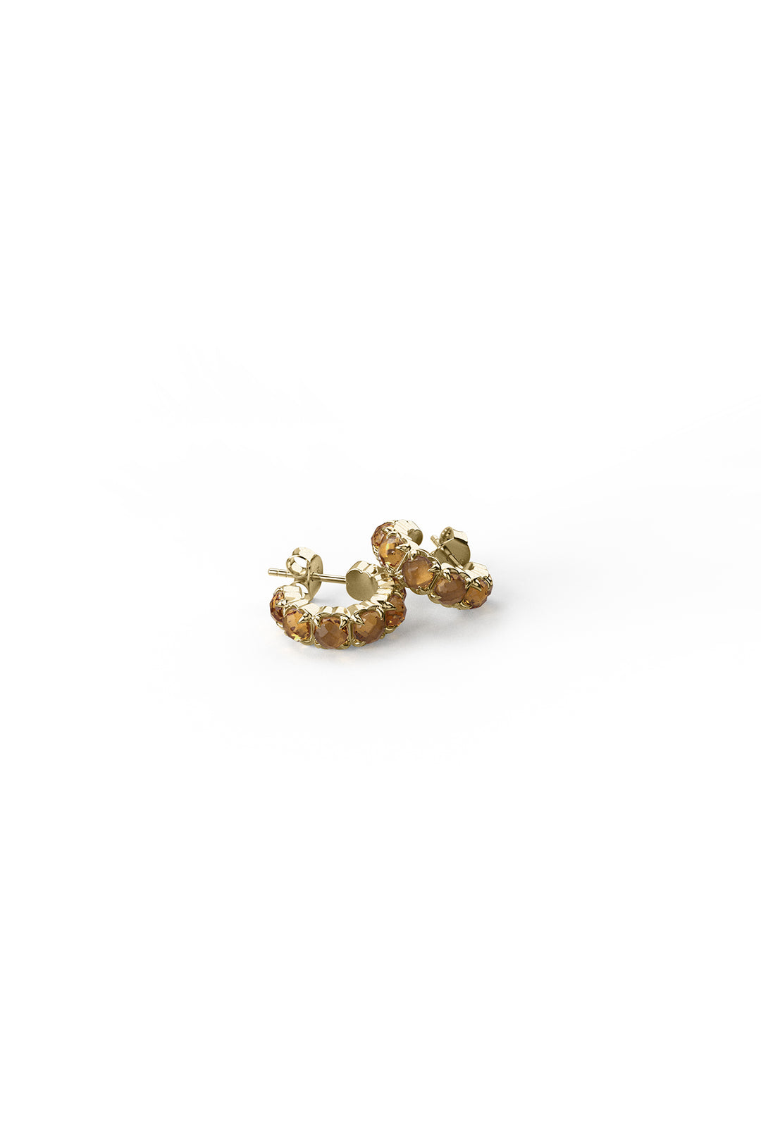 HALO CLUSTER EARRINGS CITRINE - GOLD PLATED