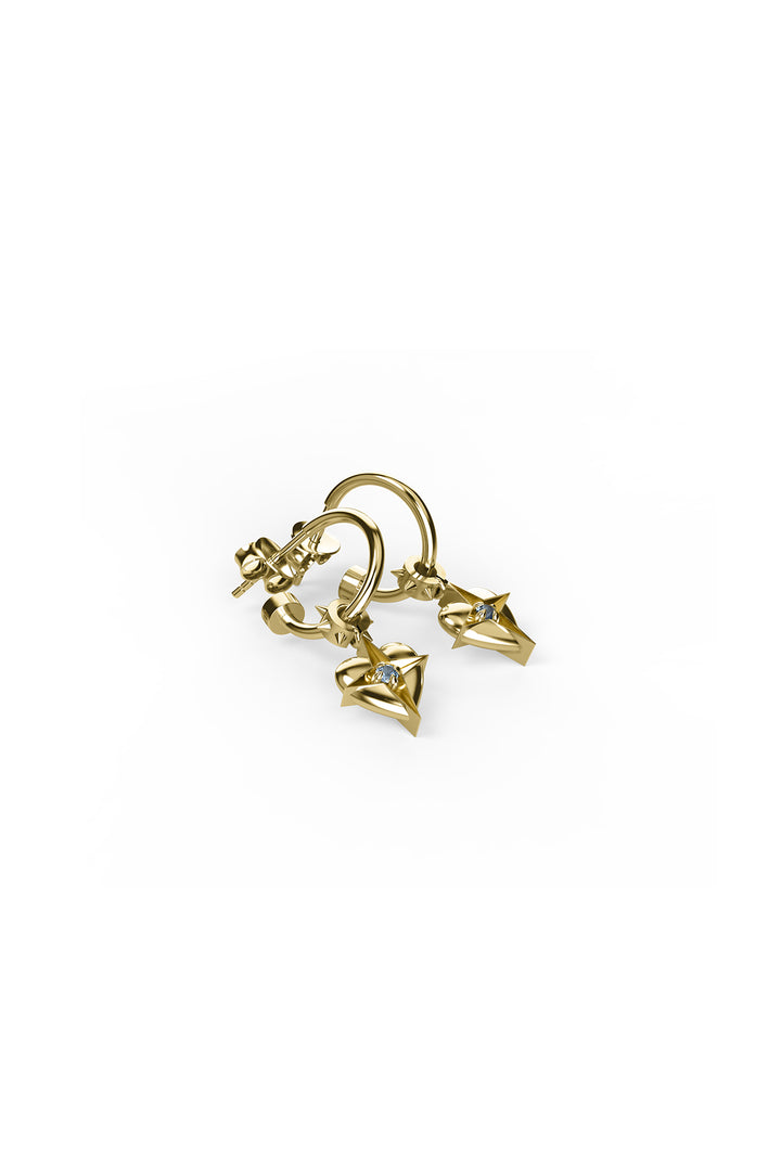 CELESTIAL HEART ANCHOR SLEEPERS - GOLD PLATED