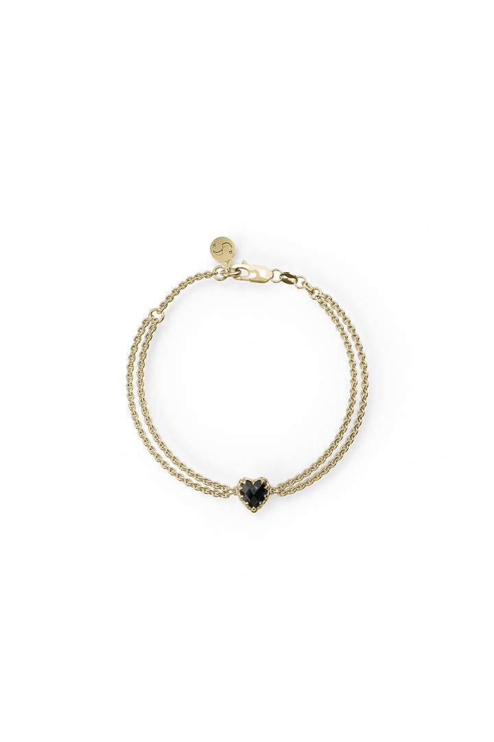 LOVE CLAW BRACELET ONYX - GOLD PLATED