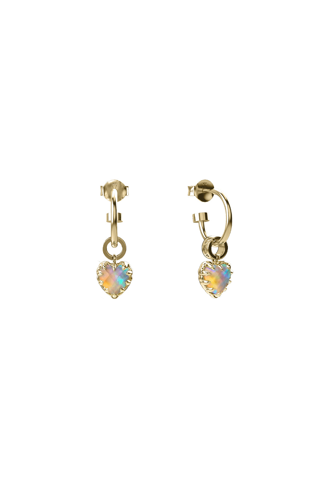 LOVE CLAW ANCHOR EARRINGS BELLO OPAL - GOLD PLATED