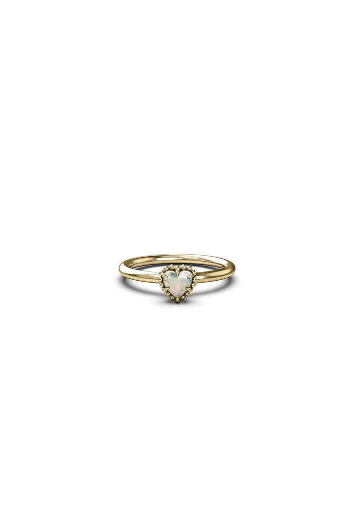 Dahlia's heart ring - gold plated with heart shaped Bello Opal stone