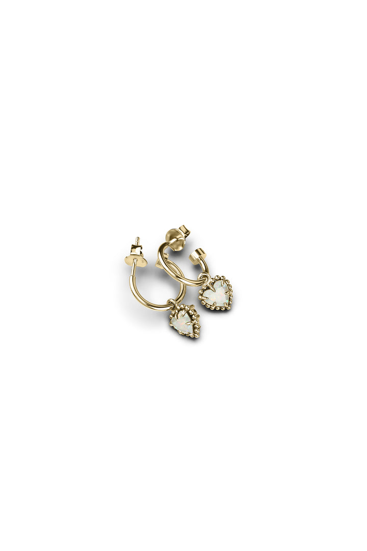 DAHLIA'S HEART ANCHOR SLEEPERS BELLO OPAL - GOLD PLATED