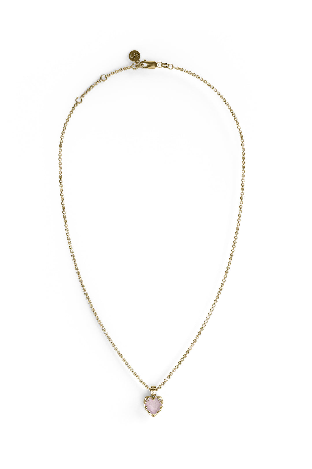 LOVE CLAW NECKLACE ROSE QUARTZ - GOLD PLATED