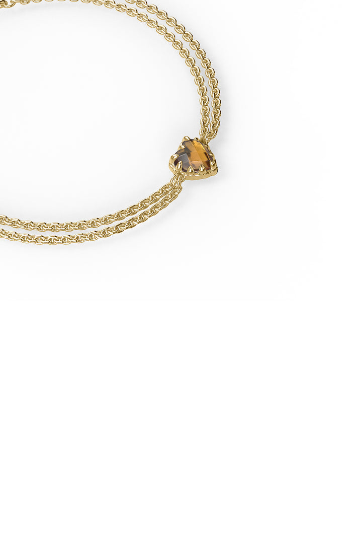 LOVE CLAW BRACELET CITRINE - GOLD PLATED