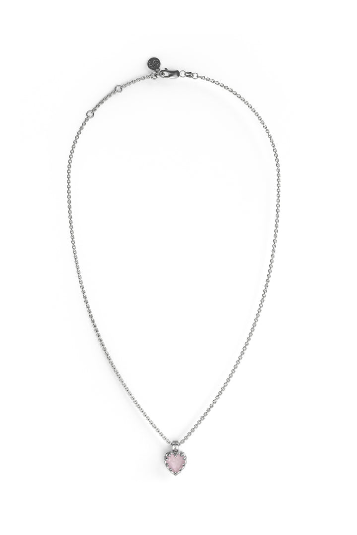 LOVE CLAW NECKLACE ROSE QUARTZ