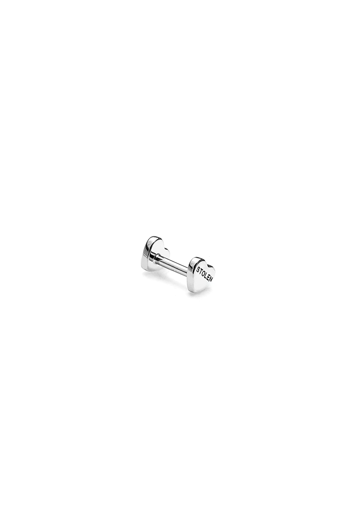 STOLEN HEART CARTILAGE SINGLE STUD - 9K WHITE GOLD