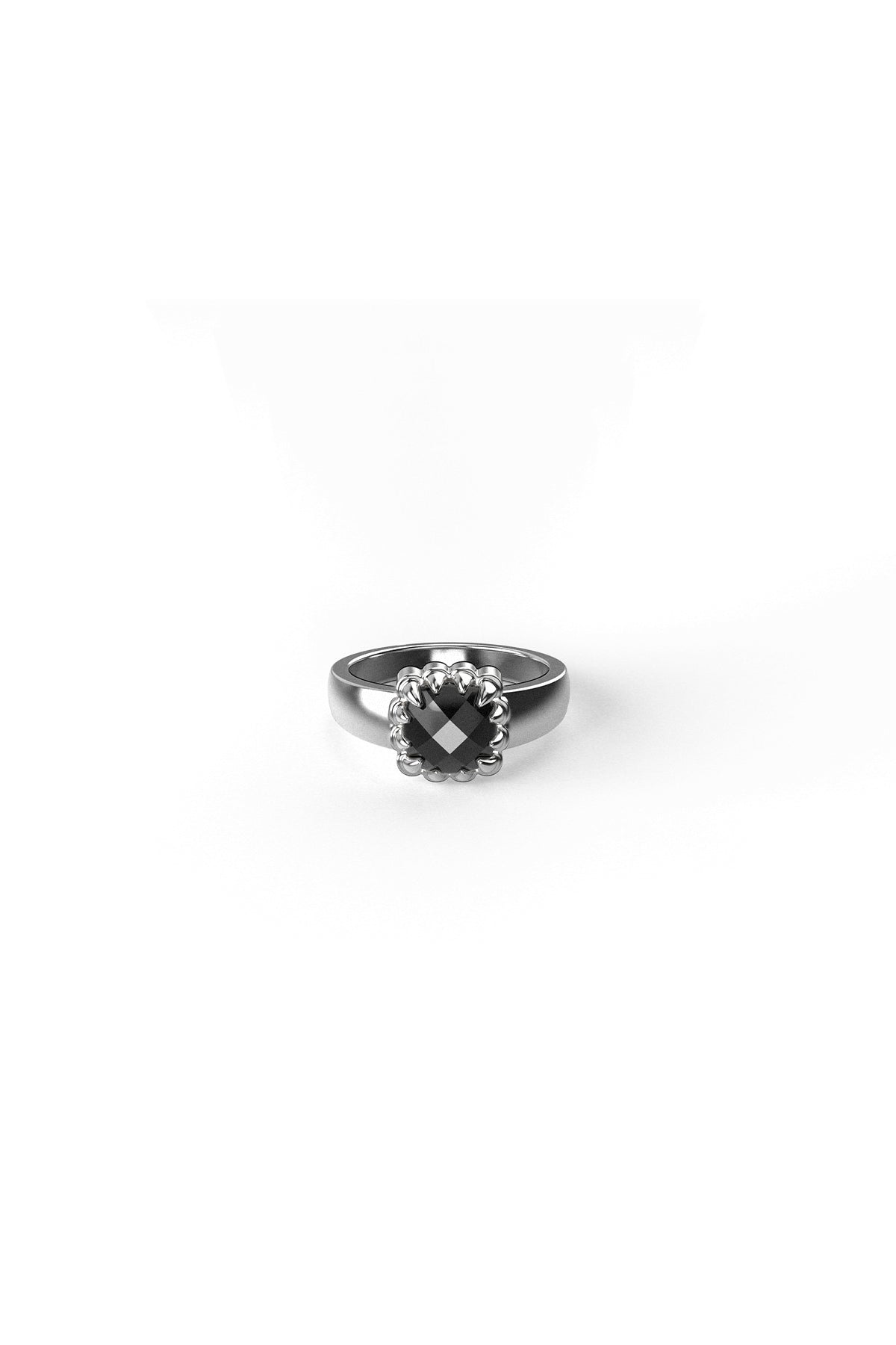STOLEN GIRLFRIENDS CLUB | BABY CLAW RING IN SILVER ONYX