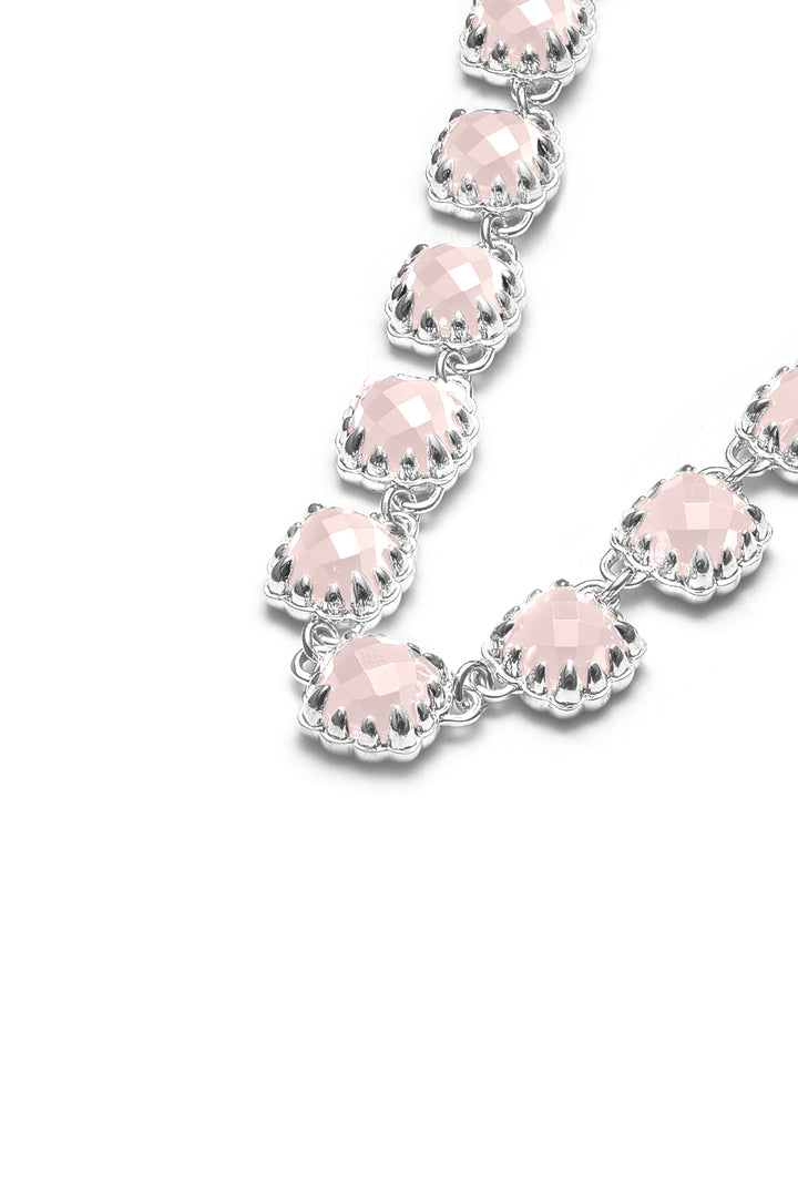 LOVE CLAW ETERNITY NECKLACE - ROSE QUARTZ