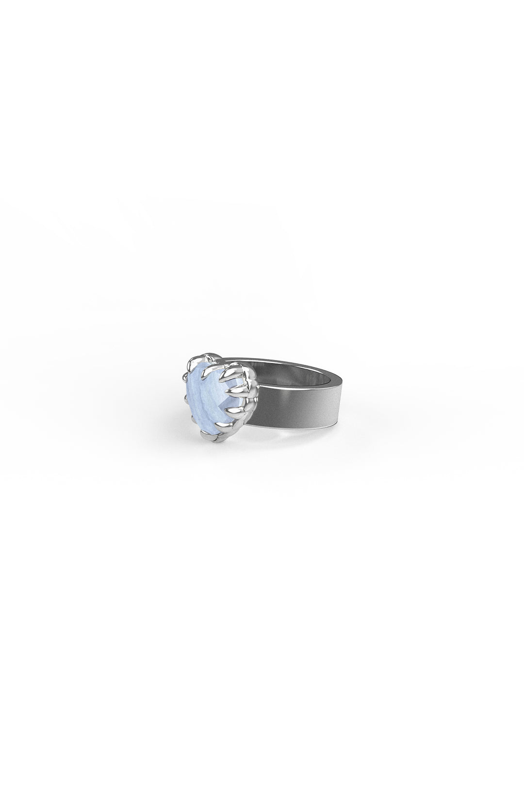 LOVE CLAW RING BLUE LACE AGATE