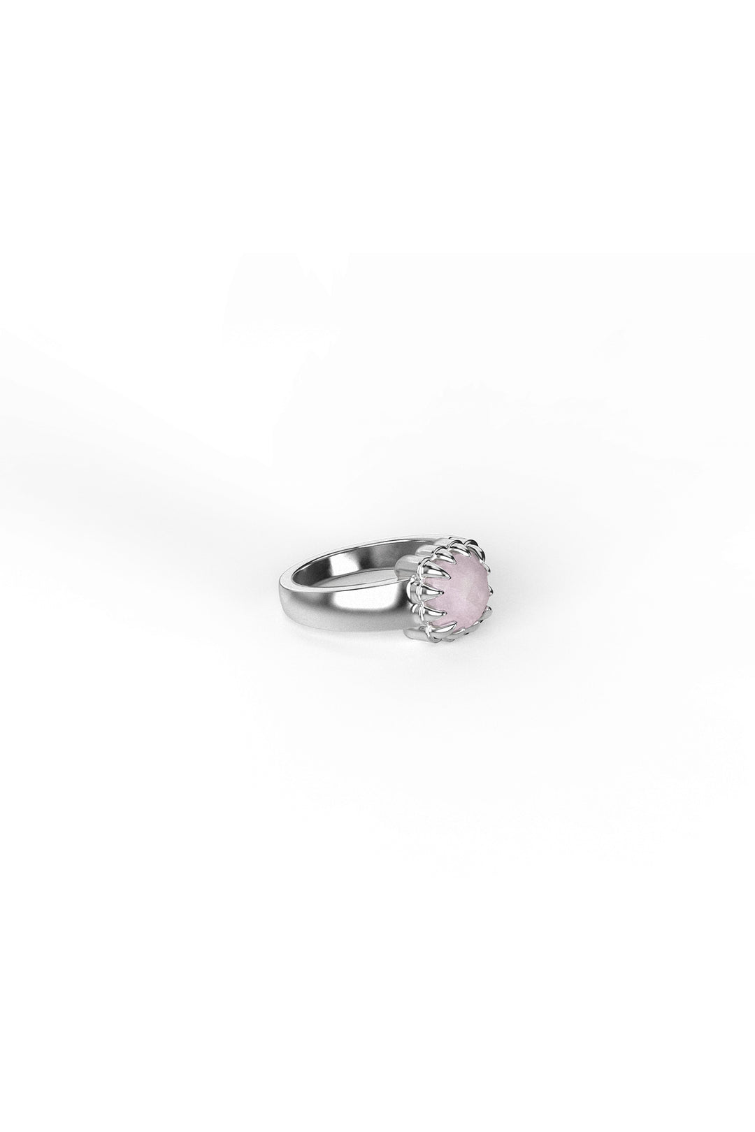 BABY CLAW RING ROSE QUARTZ