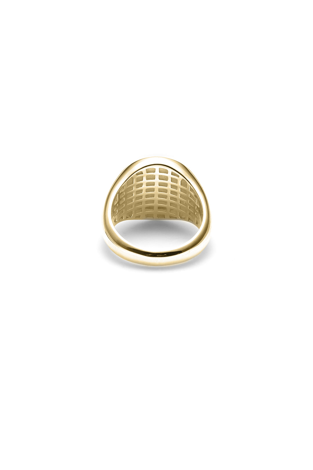 TEXT LOGO SOVEREIGN RING - GOLD PLATED