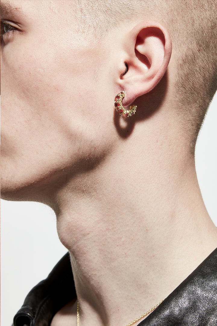HALO CLUSTER EARRINGS CITRINE - GOLD PLATED