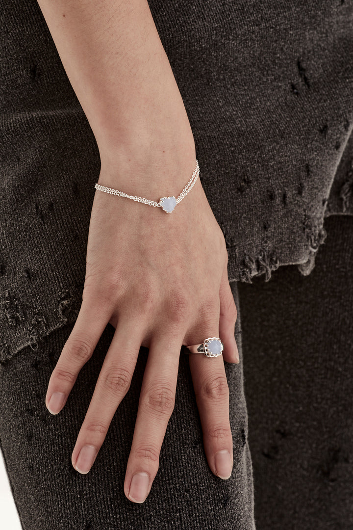 LOVE CLAW BRACELET BLUE LACE AGATE