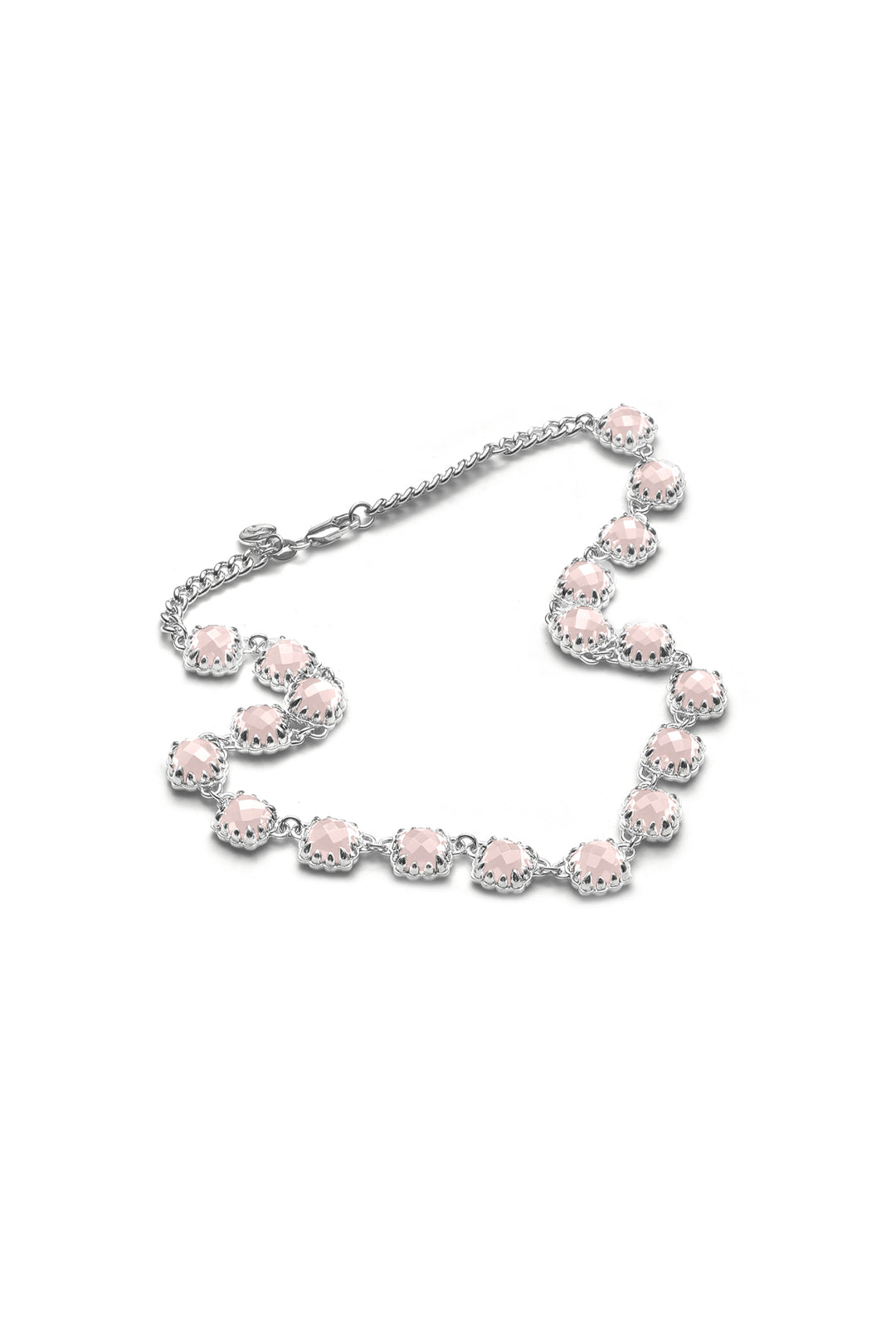 LOVE CLAW ETERNITY NECKLACE - ROSE QUARTZ