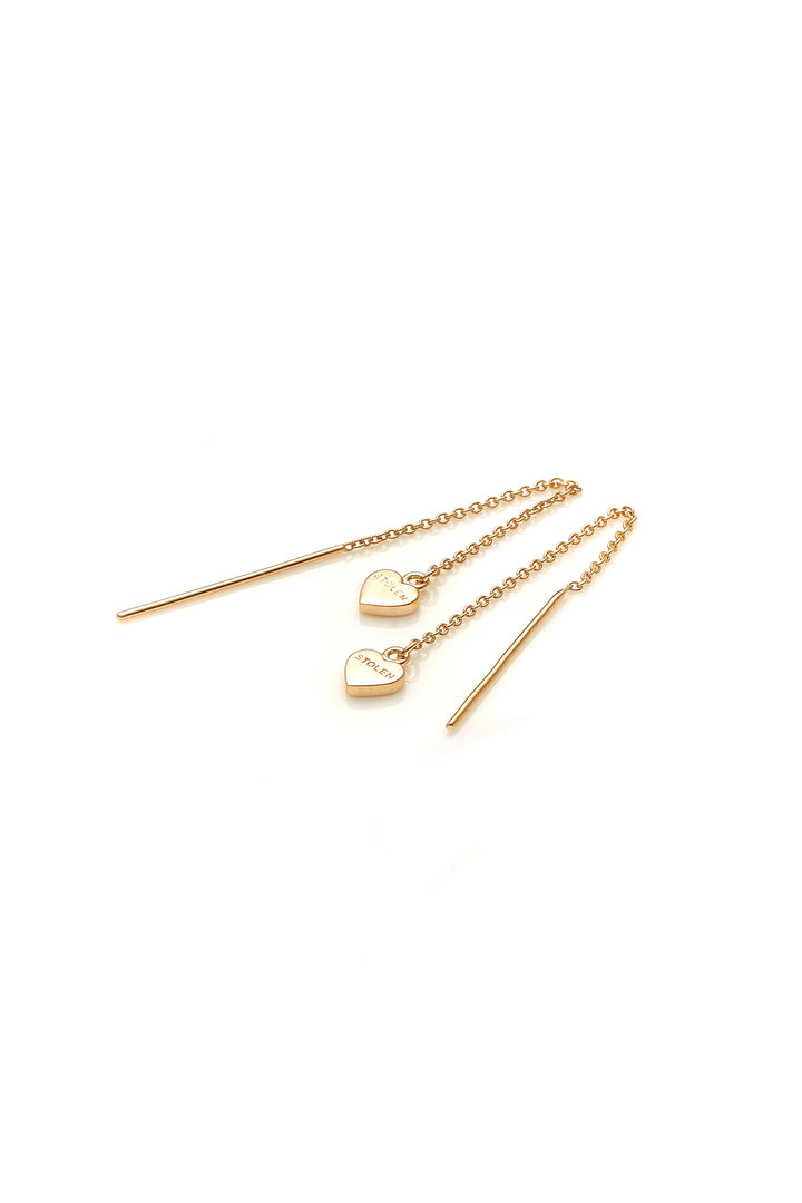FALLING STOLEN HEART EARRING - GOLD PLATED