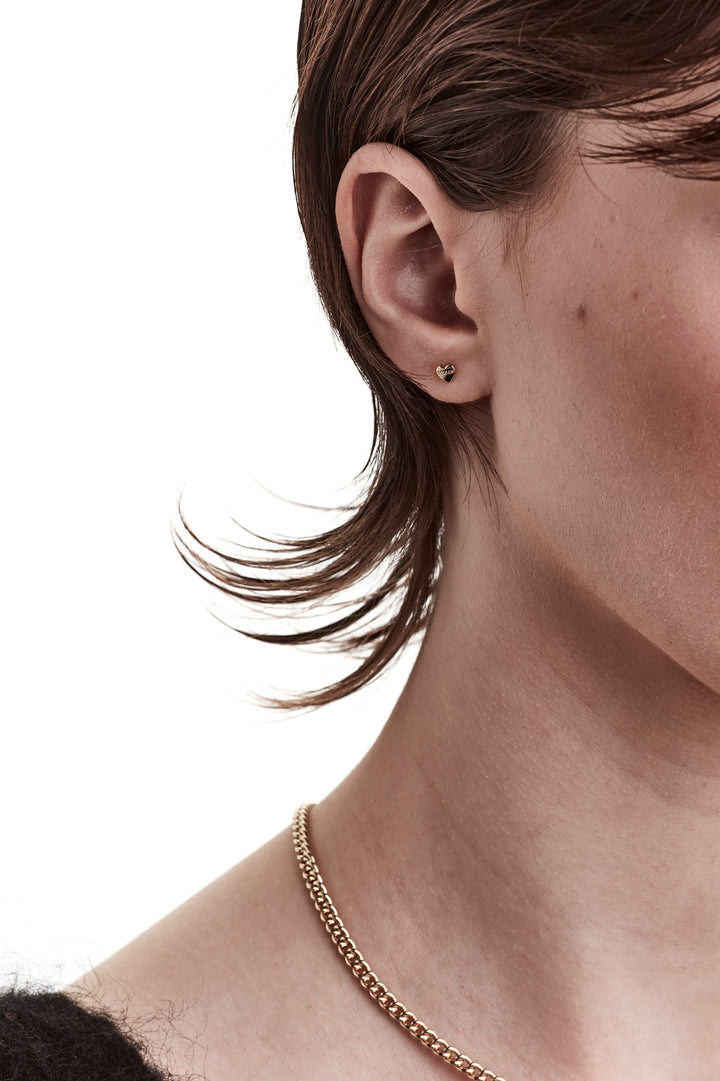 TINY STOLEN HEART EARRINGS - GOLD PLATED