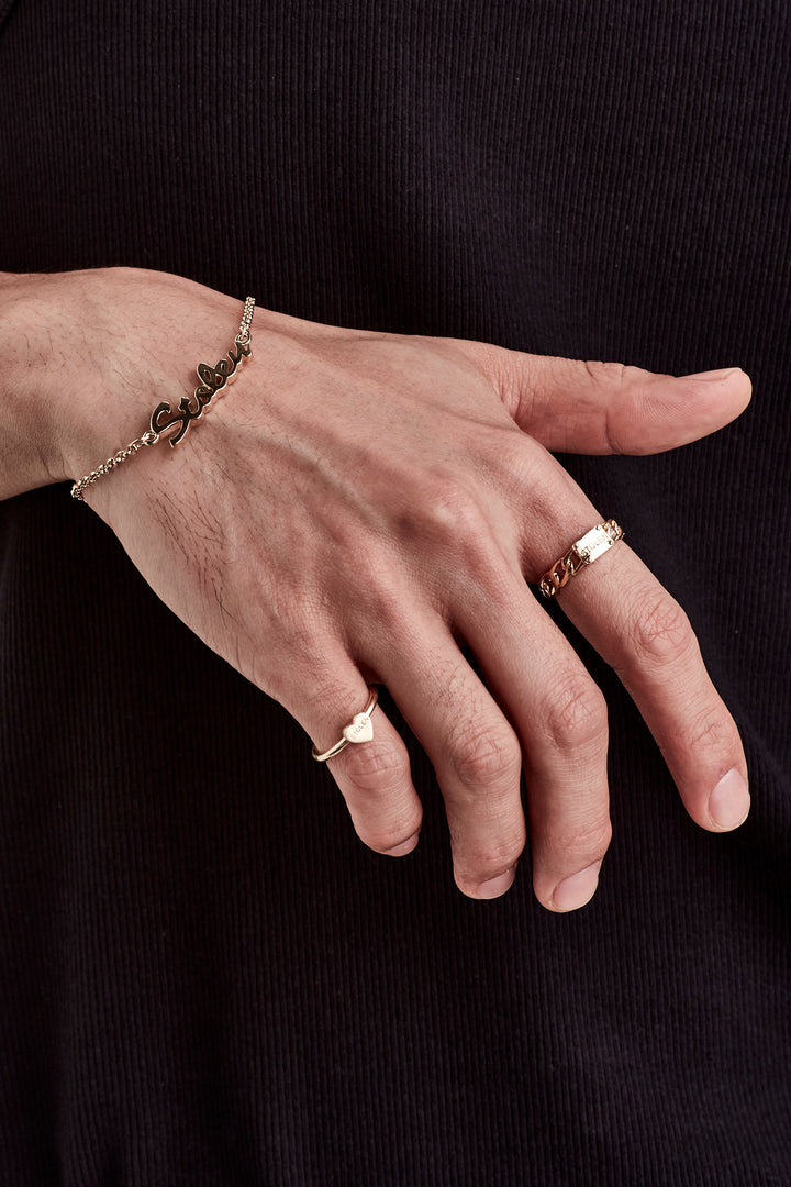 STOLEN SCRIPT BRACELET - GOLD PLATED