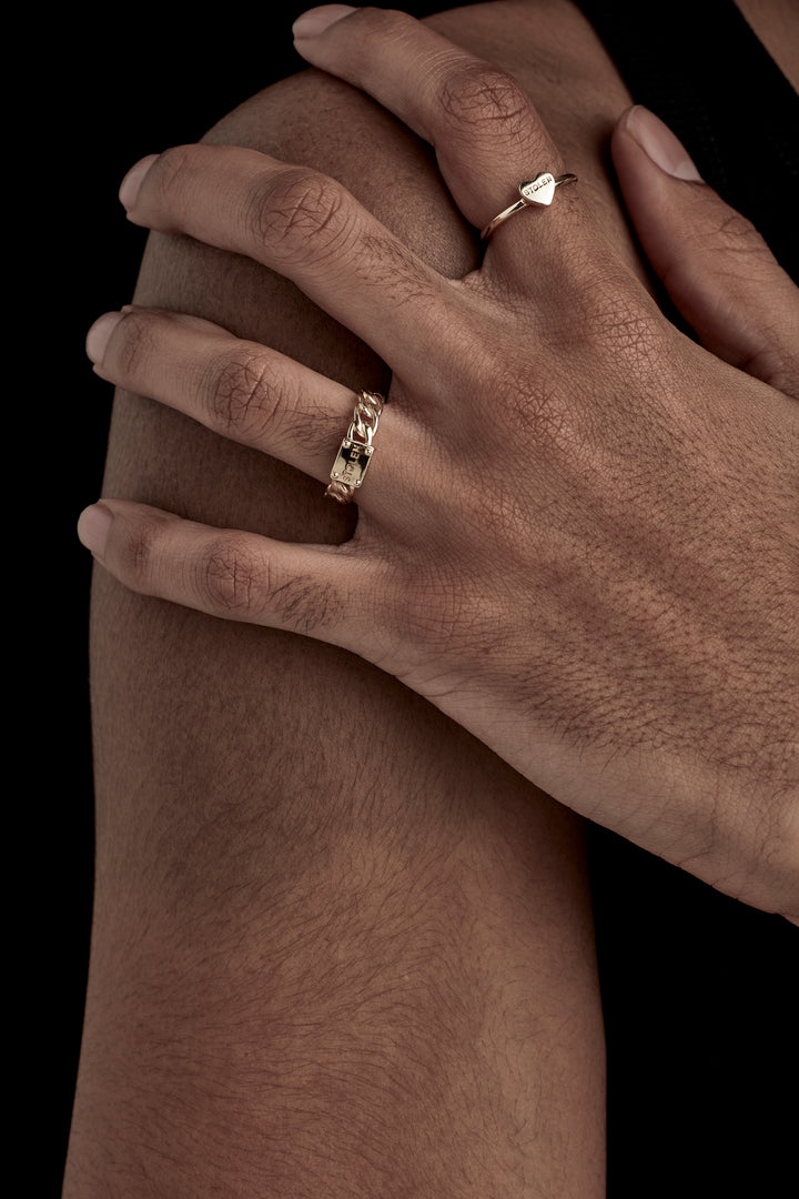 BABY STOLEN HEART RING - 9K GOLD
