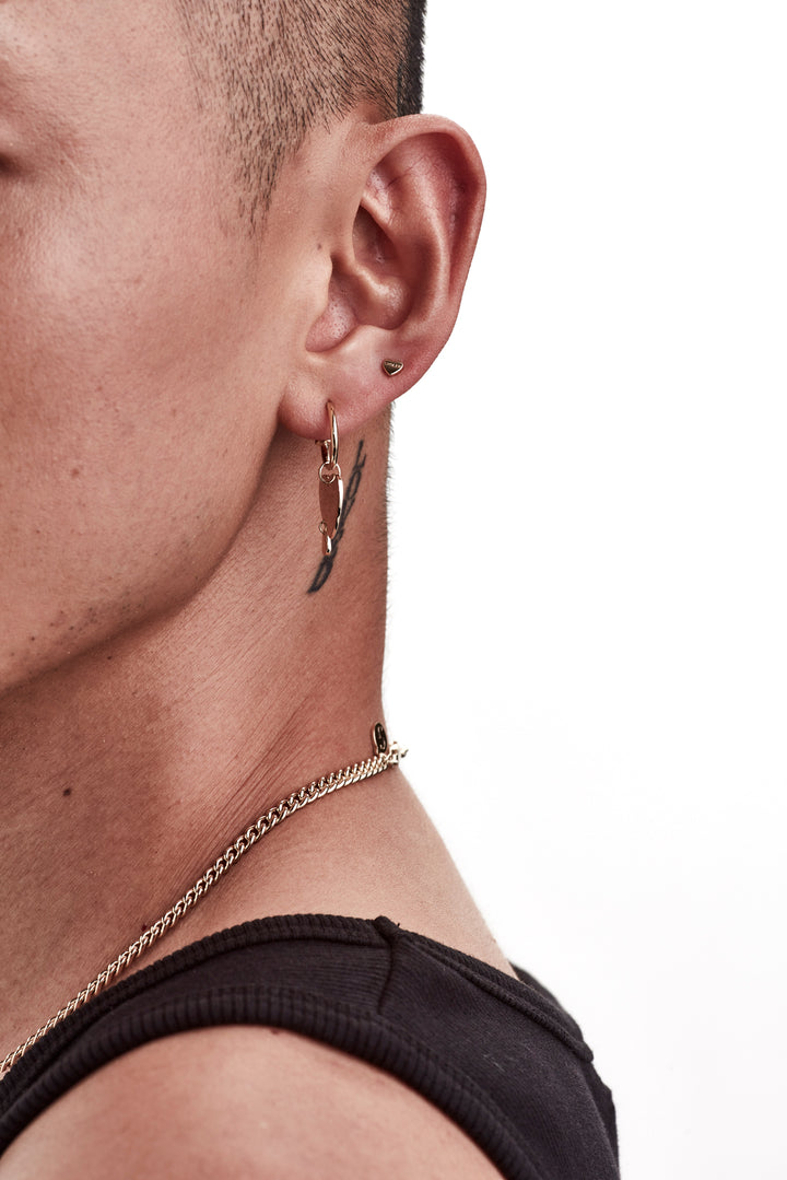 TINY STOLEN HEART EARRINGS - GOLD PLATED