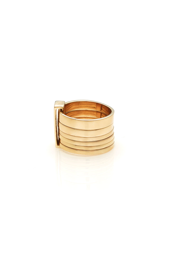 SIX PIECE BAND RING - 9K GOLD