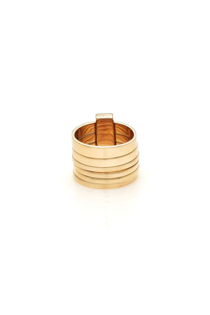 SIX PIECE BAND RING - 9K GOLD