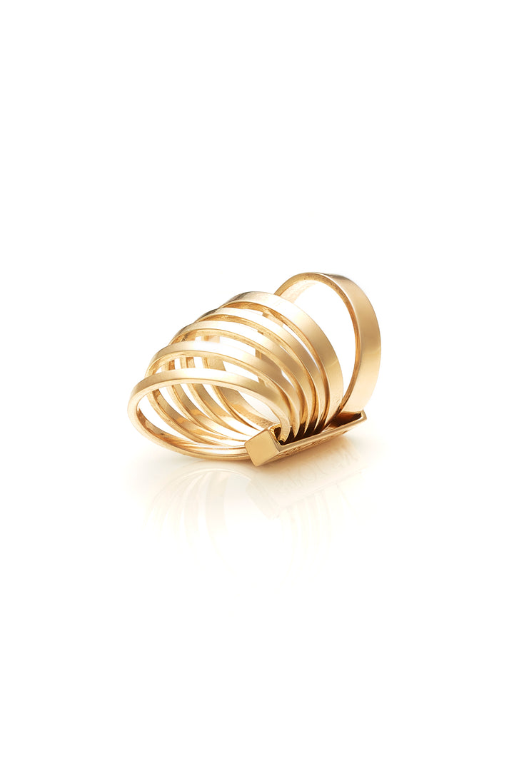 SIX PIECE BAND RING - 9K GOLD