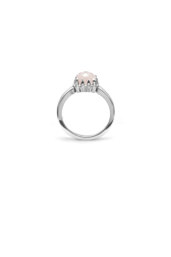 BABY CLAW RING ROSE QUARTZ