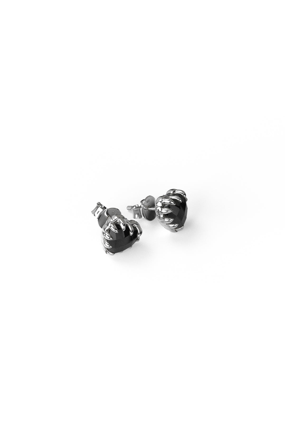 ORIGINAL SETTING - LOVE CLAW STUD EARRINGS - ONYX