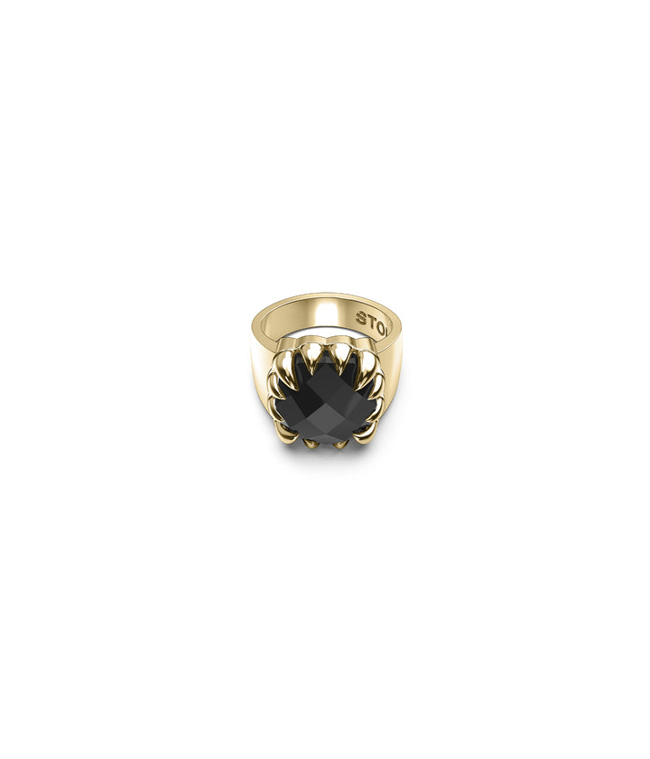 CLAW RING ONYX - GOLD VERMEIL