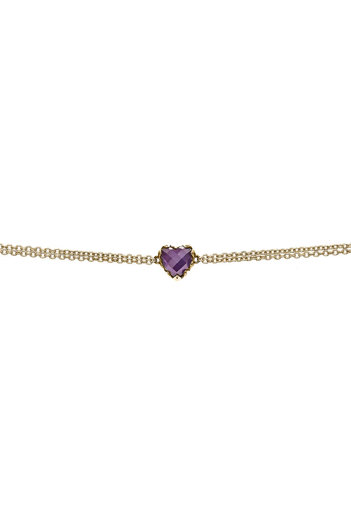 LOVE CLAW BRACELET DARK AMETHYST GOLD PLATED