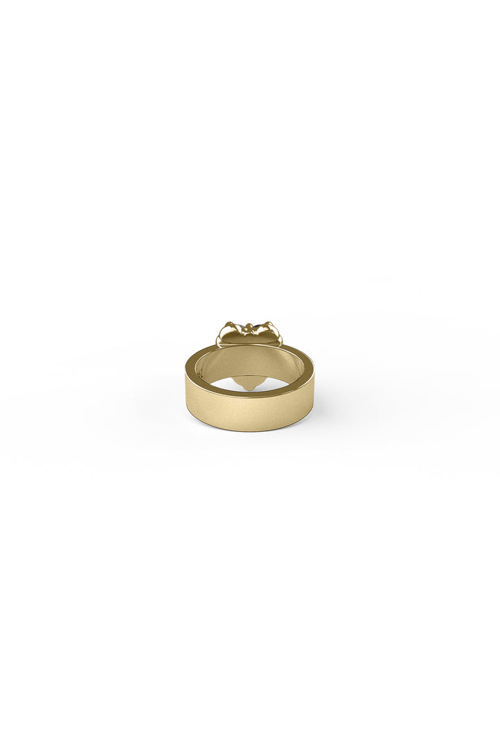LOVE CLAW RING ROSE QUARTZ - GOLD PLATED