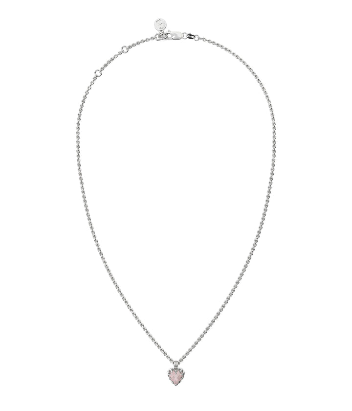 MINI LOVE CLAW NECKLACE ROSE QUARTZ