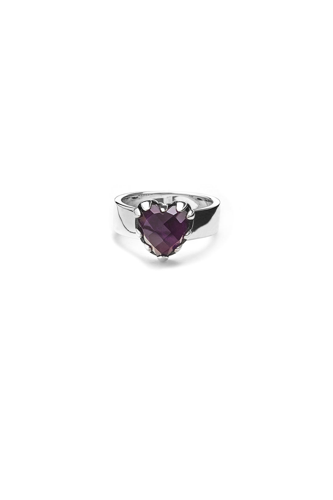 LOVE CLAW RING DARK AMETHYST