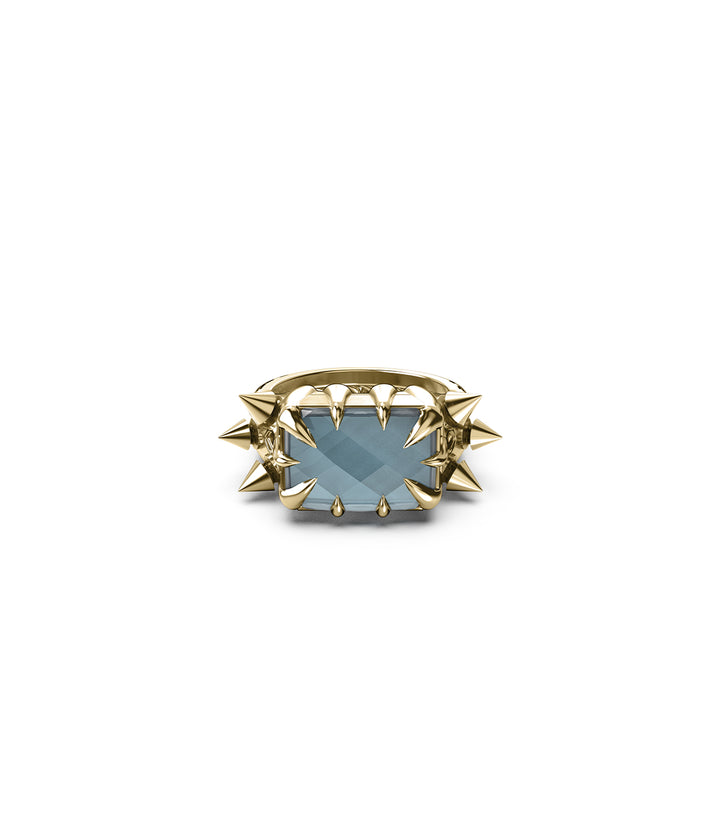 PRECIOUS PUNK COCKTAIL RING - LAB-GROWN TOPAZ - 18K GOLD VERMEIL