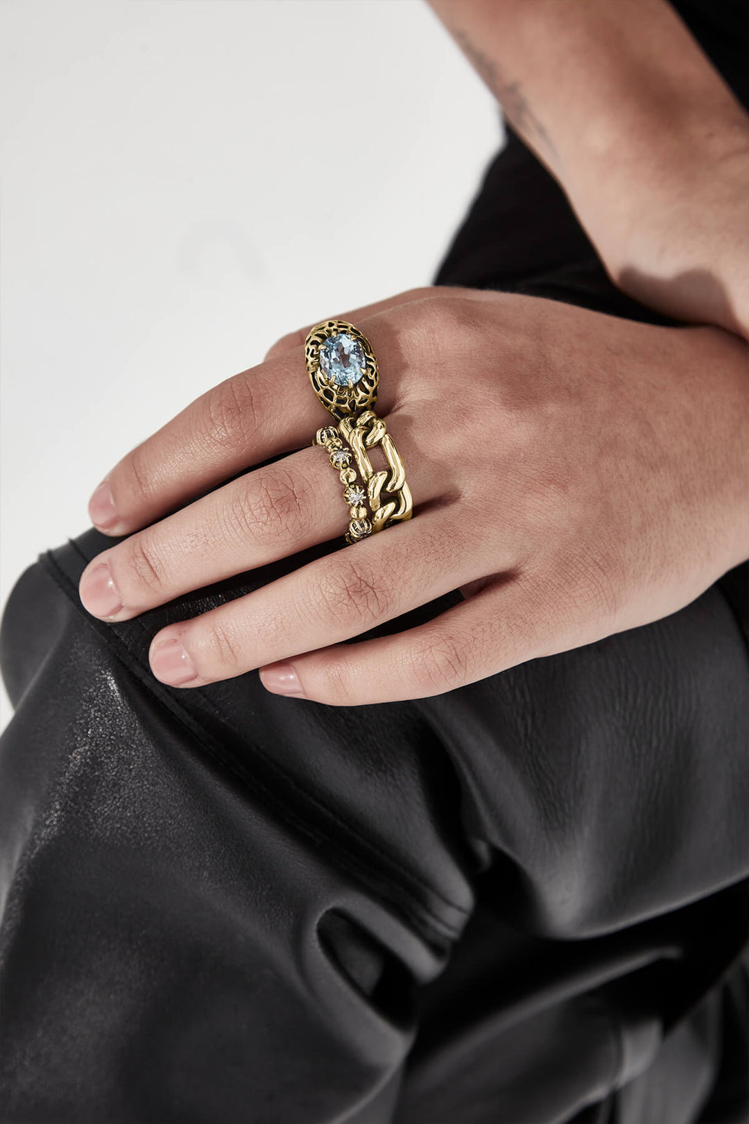 CURBED SPACER RING - GOLD PLATED