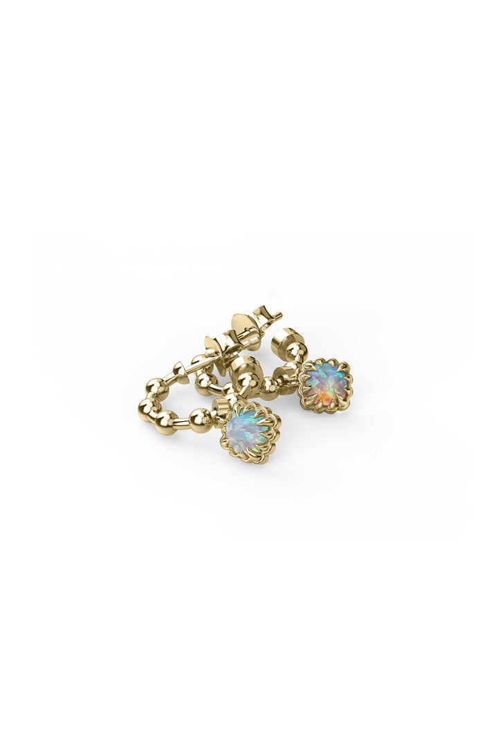 BABY CLAW SLEEPER EARRINGS BELLO OPAL - GOLD PLATED
